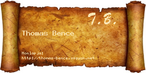 Thomas Bence névjegykártya